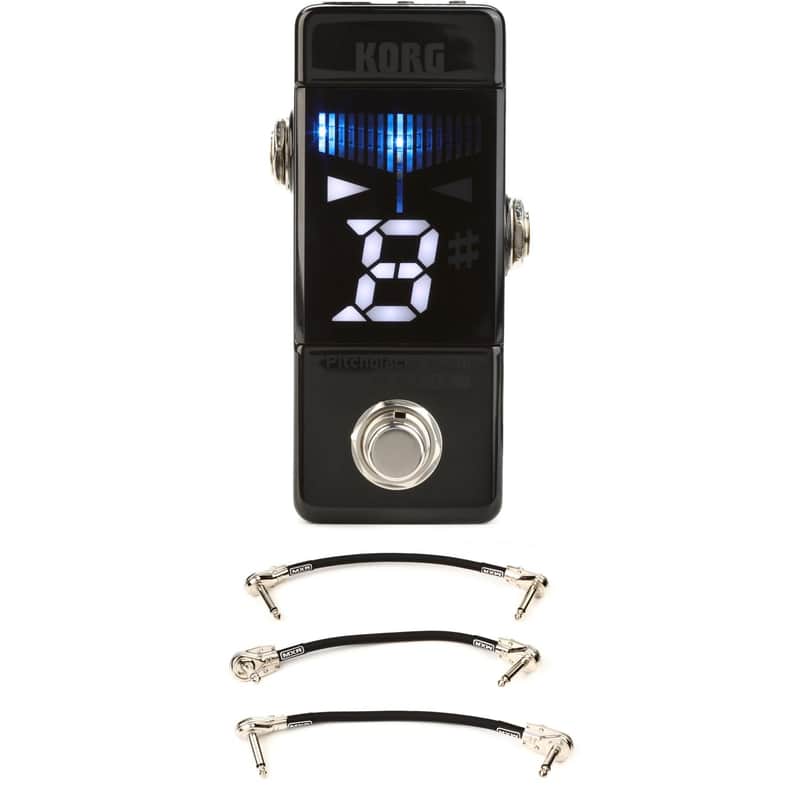 Korg Pitchblack X Mini Custom Pedal Tuner with 3 Patch Cables image 1