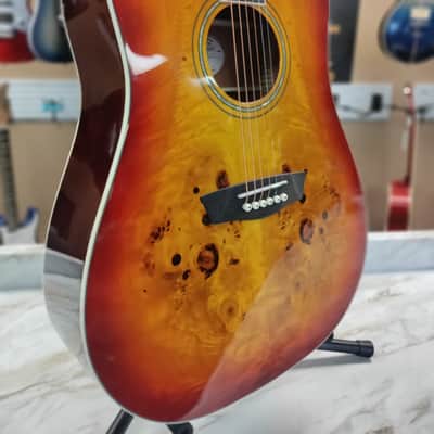 Washburn DFBDA Deep Forest Burl Dreadnought Acoustic Guitar 2022 Amber Fade image 5