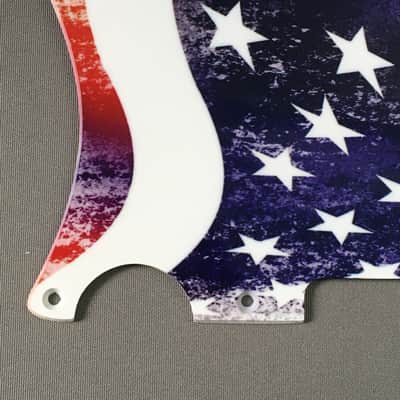 Lefty Pickguard For Fender Tele Style Guitar 1Ply White Telecaster American Flag image 2