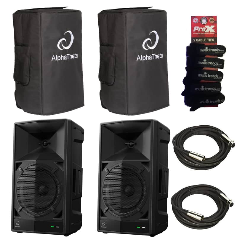 2x AlphaTheta WAVE-EIGHT Portable DJ Speaker + 2x Covers + 2x XLRs image 1