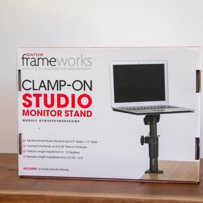 Gator GFW-SPKSTMNDSKCMP Clamp-On Studio Monitor Stands (Pair) 2020s - Black image 1