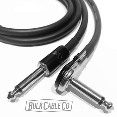 3 FT - Mogami 3082 Speaker Cable - Pancake Right Angle RA to Short Straight Stubby ST 1/4" Connectors - Black Housing / Silver Plug - Amp Head To Cabinet image 4