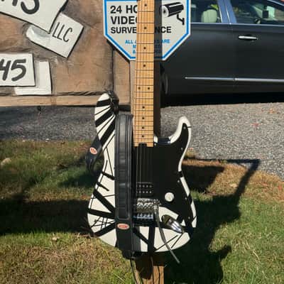 EVH Striped Series Electric Guitar 2013 - Present - White with Black Stripes image 1