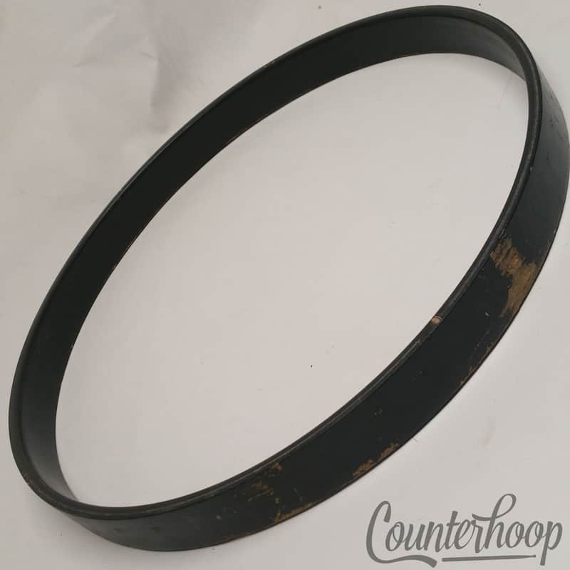 18"6Ply 100%Birch Wood Hoop/Rim Bass Drum Marching Flat Black Vintage70s Premier image 1