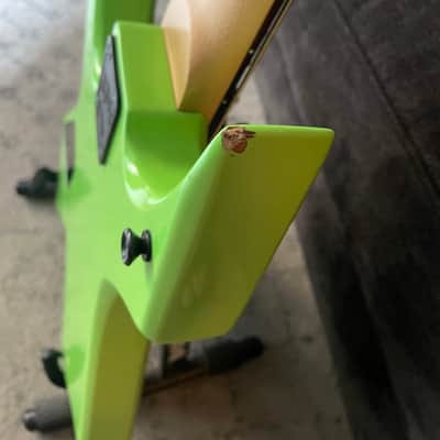 B.C. Rich NJ Series Warlock Bass 1985 - Lime Green MIJ image 8