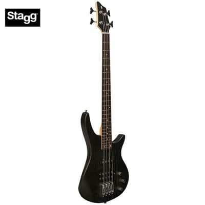 Stagg Fusion SBF-40 3/4 Size Solid Ash Body 4-String Electric Bass Black image 1