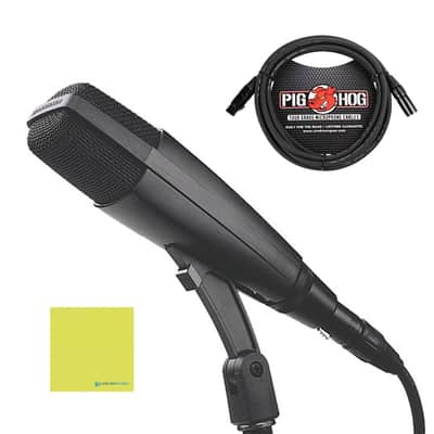 Liquid Audio Sennheiser MD 421-II Cardioid Dynamic Microphone Bundle w/Pig Hog PHM10 8mm Mic Cable Polishing Cloth image 1