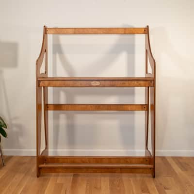 "Case Place" double level storage rack for acoustic, electric, bass, and other instrument cases BROWN image 4