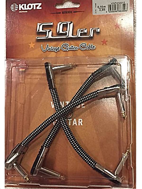 Klotz 59er Vintage Tweed Patch Cable for Guitar Effects Pedals 12 inch Silver & Tweed Black image 1