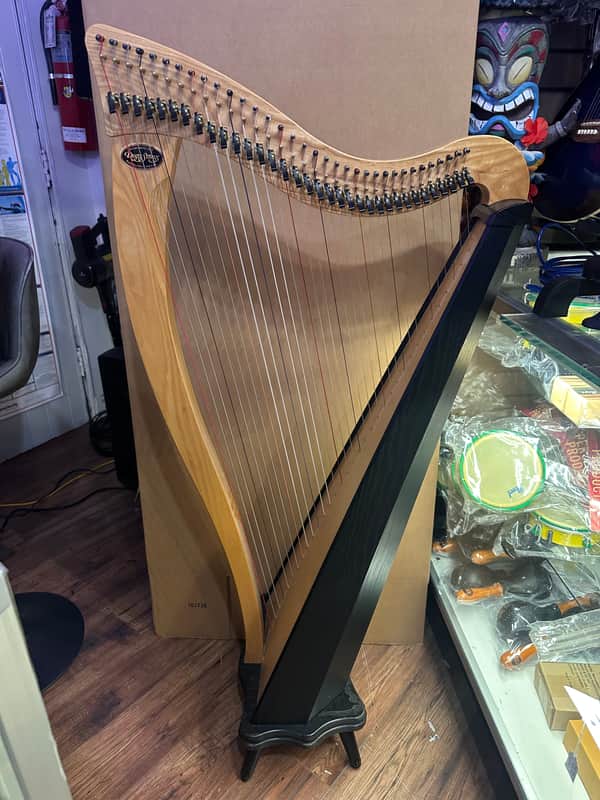 Dusty Strings Ravenna 34 / 34-String Lever Harp w/ Full Loveland Levers, Stand & Tuning Wrench - Natural/Black image 1