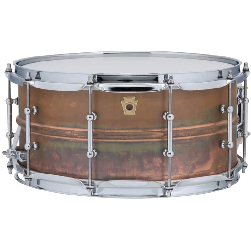 Ludwig LC663T Copper Phonic 6.5"x 14" Raw Patina Snare Drum with Tube Lugs image 1