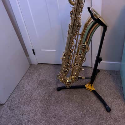 Mendini by Cecilio Semi-Pro Baritone Saxophone 2023 - Gold Lacquer image 1