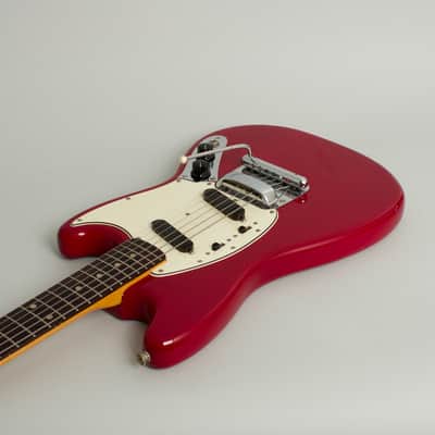 Fender  Mustang Solid Body Electric Guitar (1965), ser. #L41193, original grey hard shell case. image 7