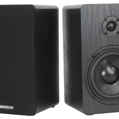 2 Rockville RockShelf 58B 360w Black 5.25" Bookshelf Speakers+Bluetooth/Wifi Amp image 6