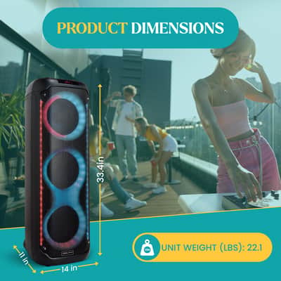 Dolphin KP-380 Triple 8” Portable Karaoke Speaker image 4