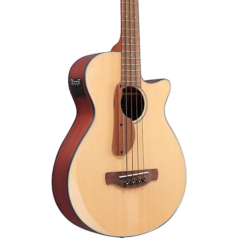 Mint Ibanez AEGB30E Spruce-Sapele Acoustic-Electric Bass Guitar - Natural image 1