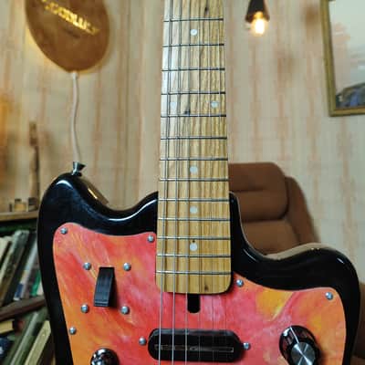 Borisov Style Black Electric Guitar Vintage Soviet Reissue Germanium Fuzz Sound image 6