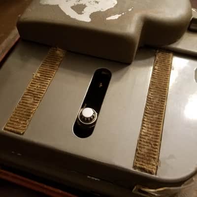 Gray Audograph soft vinyl recording cutting lathe dictating dictation machine, Case & microphone 1949 - Brown wrinkle paint image 9