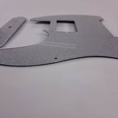 Lefty Left Handed Platinum Silver Glitter Humbucking Pickguard + Control Cover set for Fender Tele Telecaster image 4