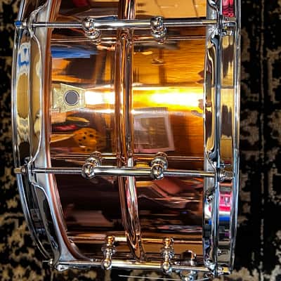 Mint Ludwig LC662T Copper Phonic 6.5x14" 10-Lug Snare Drum with Tube Lugs - Polished Copper image 1