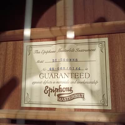 2006 Epiphone Masterbilt DR-500MNS with OHSC - GR (Grand Reward) Farida factory. image 17