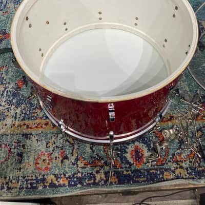 Frankie Banali's Quiet Riot - Leedy & Ludwig Restored 6-Piece Set, 24", 20", 16", 13", 12", 14x5" Matching Snare! Immaculate 1950-1955 - Sparkling Red Pearl image 11