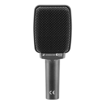 Liquid Audio Sennheiser E 609 Silver Supercardioid Dynamic Guitar Microphone Bundle w/Pig Hog PHM10 8mm Mic Cable Polishing Cloth image 3