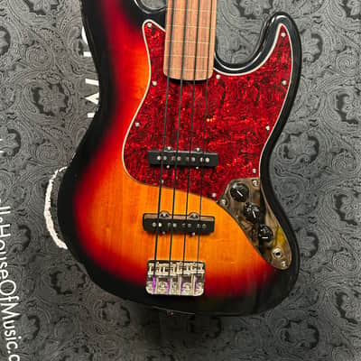 Squier Classic Vibe '60s Fretless Jazz Bass Guitar- 3-Tone Sunburst (Pre-Owned) image 1