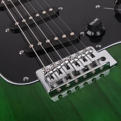 Glarry ST 22 Electric Guitar Kit Right Handed 6 Strings Basswood W/Bag Green image 3