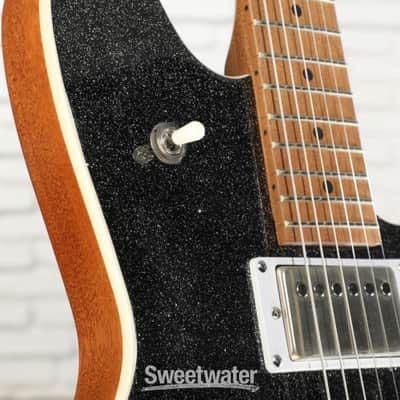 Reverend Kingbolt Air HH Electric Guitar - Black Sparkle with Maple Fingerboard (KingAirHHBSd2) image 3