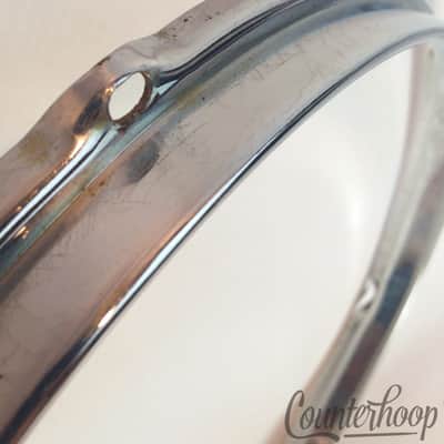 *Slingerland 13" Tom Batter/Resonant Rim/Hoop 6-Lug Stick-Saver Chrome 70s USA* image 3