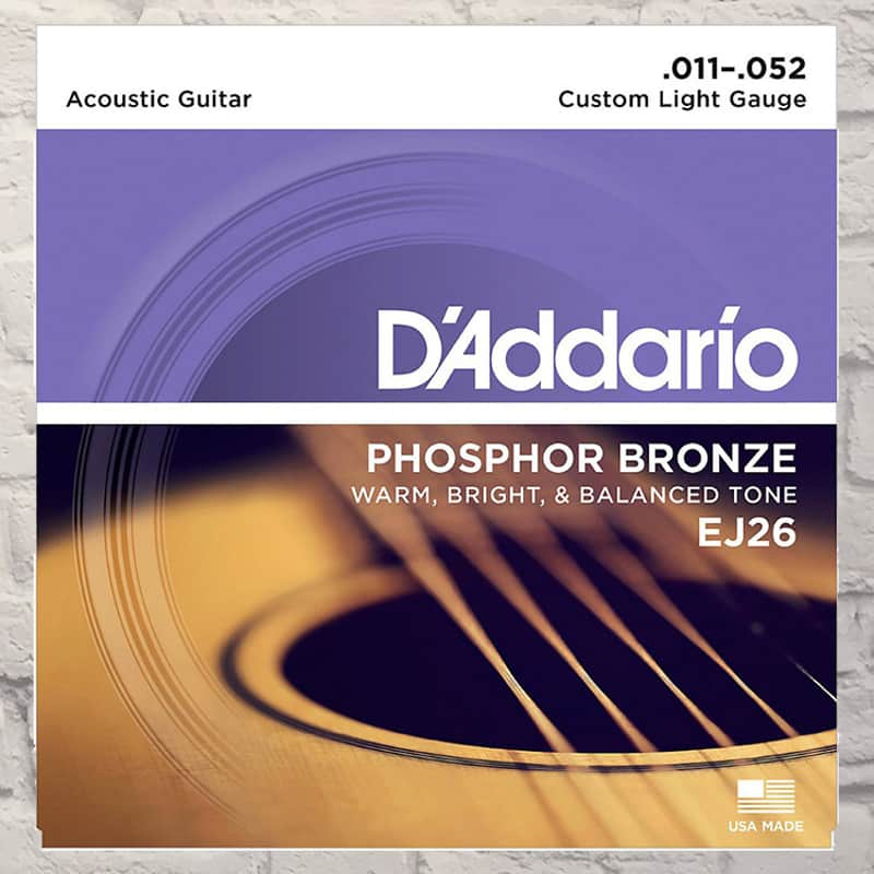 D'Addario EJ26 Custom Light Phosphor Bronze Acoustic Strings 11-52 image 1