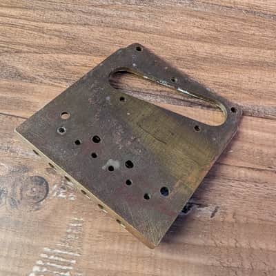 Schecter Telecaster Style Brass Guitar Bridge Complete W/Saddles Vintage 1970s image 7