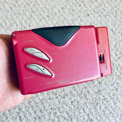 KENWOOD CP-K5 Walkman Cassette Player, Excellent Rare Pink Red ! For Display or Repair ! image 2