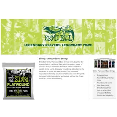 Short Scale Bass Strings Ernie Ball POWER SLINKY Flatwound 50-110 Electric 2817 image 5