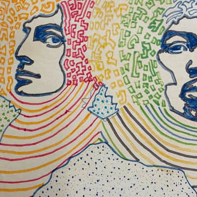 JIMI HENDRIX SIGNED ARTWORK !! 1960's Dwight Russ Artwork image 5