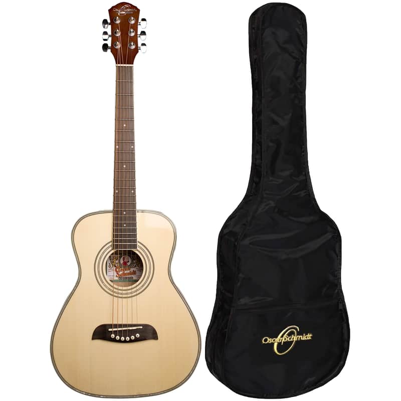Oscar Schmidt OGHS 1/2 Size Dreadnought Acoustic Guitar Kit with Gig Bag, Natural image 1