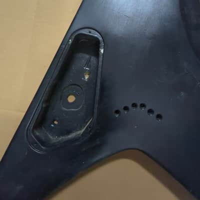 Black HH Flying V Style Guitar Body DIY Project image 2