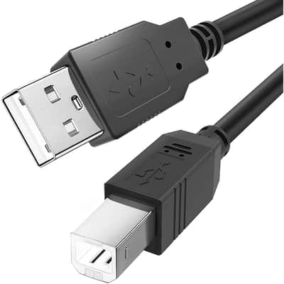 15-Feet Usb B Midi Controller Cable Cord For Audio Interface, Piano, Midi Keyboard, Midi Controller, Mixer, Speaker, Instrument, Usb Microphone, Usb A To B Cable image 1