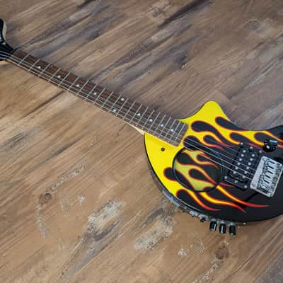 Fernandes Nomad Deluxe DIGI-ZO Hyper ZO-3 Digital Effects Travel Guitar 2005 Flame Graphics image 1