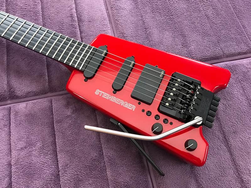 Vintage Left-Handed Red Steinberger GL4T TransTrem Guitar - Restored by Jeff Babicz! - HeadlessUSA image 1