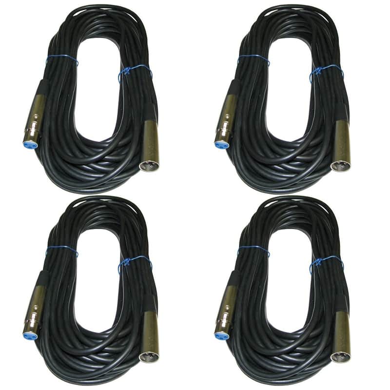 4 PACK 50ft xXLR male to female 3pin Shielded Microphone Cables image 1