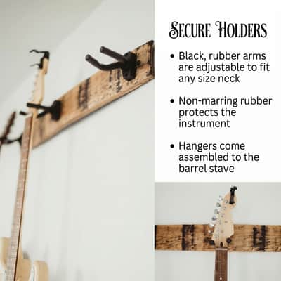 Bourbon Barrel 3 Guitar Hanger Accessories Rack image 5