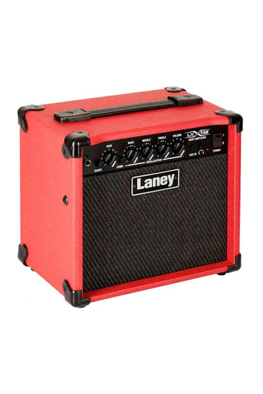 Laney LX15B-RED 15W Bass Combo Amp 2x5" Speakers Shape Switch Aux In & Headphone Out Red Tolex Finish image 1