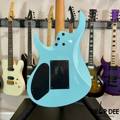 Balaguer Select Series Diablo Retro 27 FR Electric Guitar w/ Bag-Gloss Solid Cerulean Blue image 11