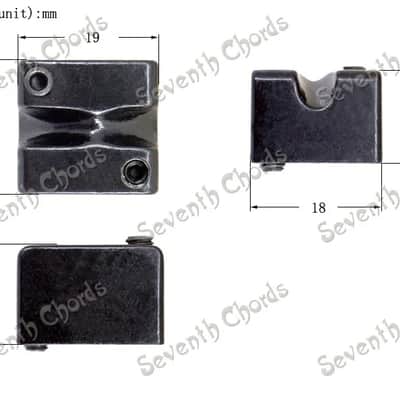 4 Piece Black Headless Bass Guitar Bridge Saddles image 11