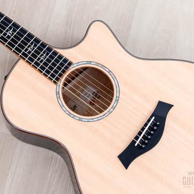 2023 Taylor Custom Grand Auditorium Acoustic Electric Guitar Trans Black w/ Lutz Spruce + Flame Maple image 8