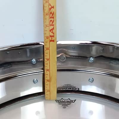 Pearl 5.5x14"Mirror Chrome Steel Shell Snare Drum 8-Lug Remo CS + Ambassador image 11