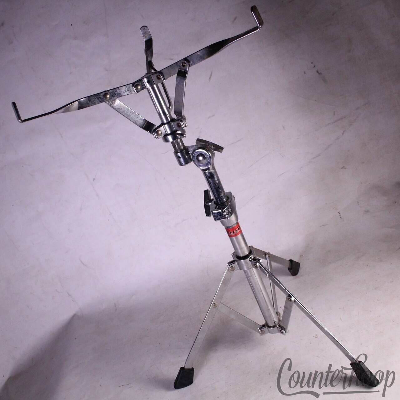 Ludwig Snare Drum Stand Chrome Vintage 90s Red/Black Block Sticker* — main photograph