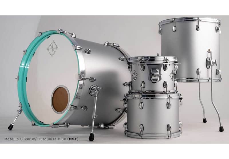 Dixon PODCSTH422-01-MST Cornerstone Hybrid Shellset 4pc Metallic Silver w/ Turquoise Blue Hoop image 1